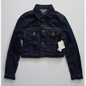 Lee Vintage Modern Nwt 3535872 Retro Rinse Dark Blue Cropped Trucker Jacket